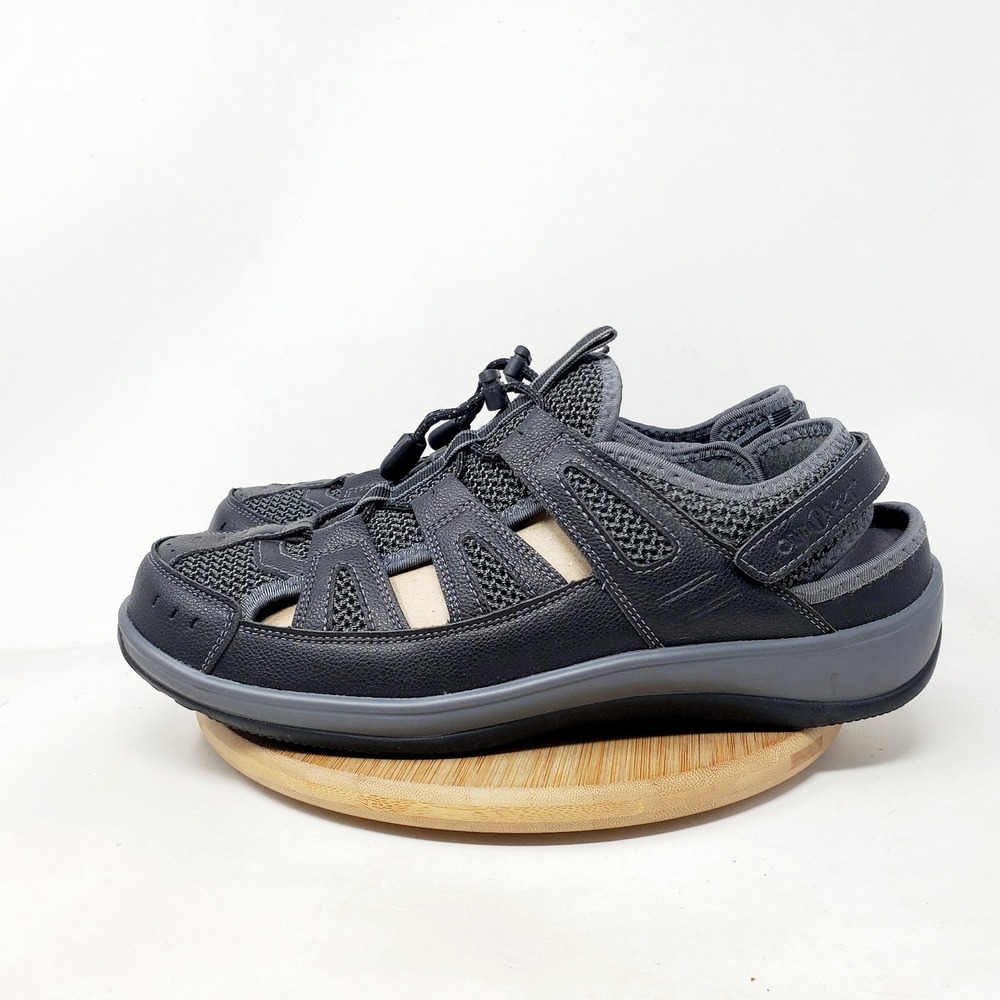 Orthofeet Verona Sandals Womens 11 2E X WIDE Black Adjustable Comfort Shoes 991
